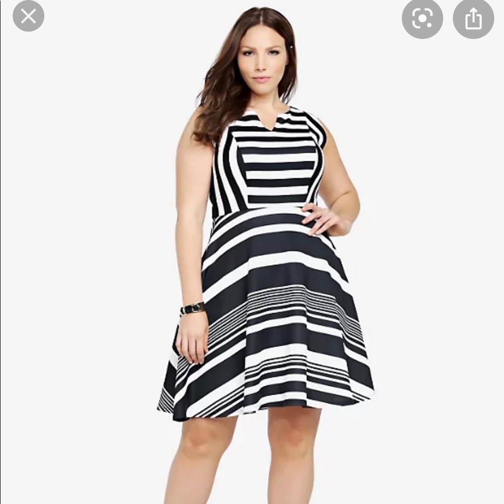 Torrid Black Stripe Dress 1 XL